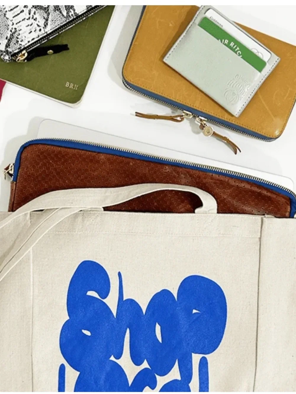Blair Ritchey Natural Canvas Tote with Green Logo